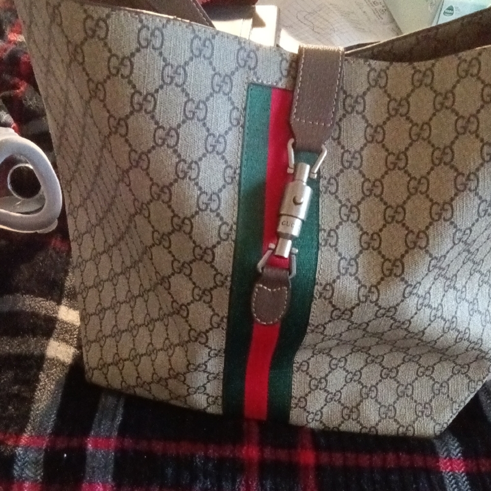 Gucci Beige Tote Bag with Signature Pattern